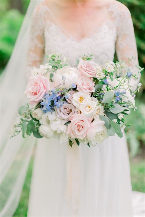 Romantic Bouquet With Pastel Roses Spring Garden Wedding Bohemian