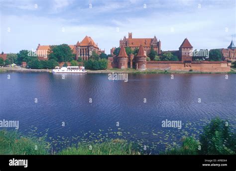 Brick Built Up Marienburg Castle On Th Nogat River Centre Of Th