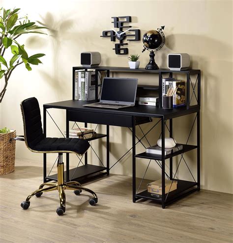 Home Office Computer Desk Black Amiel 92877 Acme Modern