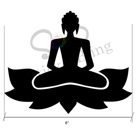 Buddha Zen Yoga Lotus 6 Die Cut Vinyl Decal Sticker Car Window Bumper
