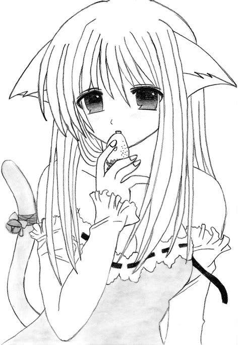 Print anime coloring pages for free and color our anime coloring! Neko Anime by Dana2205 on DeviantArt