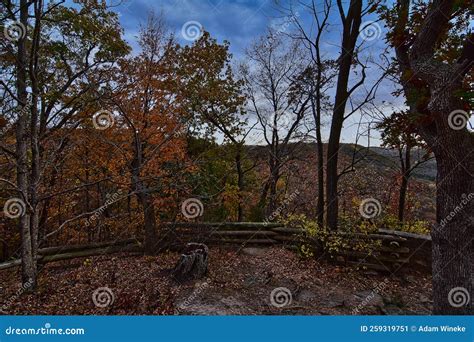 Wildcat Mountain State Park Scenic Overlook Wooden Fencing Stock Image
