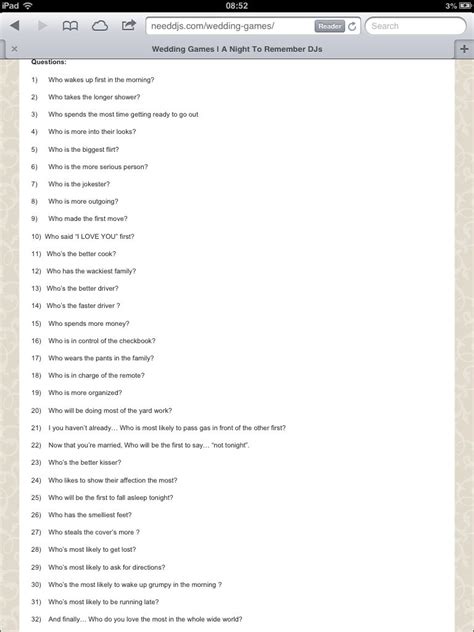 We did not find results for: Questions for the shoe game!:) | Bachelorette Party in ...