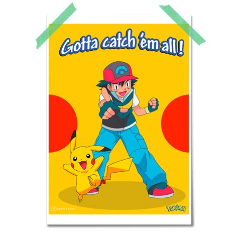 Pokemon Ash And Pikachu Poster Perplexeus
