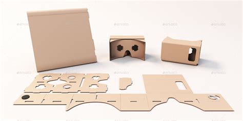 vr headset google cardboard packaging mock ups  recho graphicriver