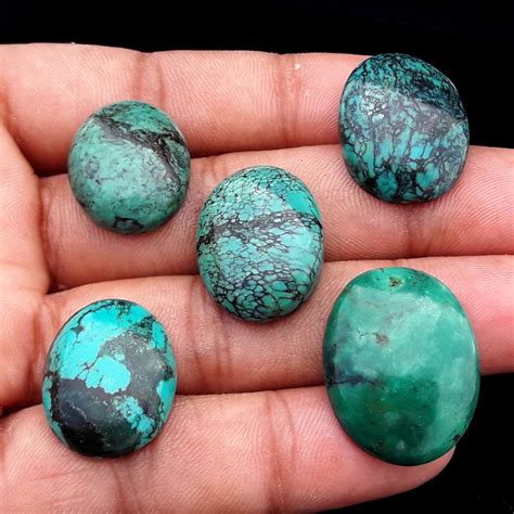 Unique AAA Quality 100 Natural Tibetan Turquoise Plain Oval Shape