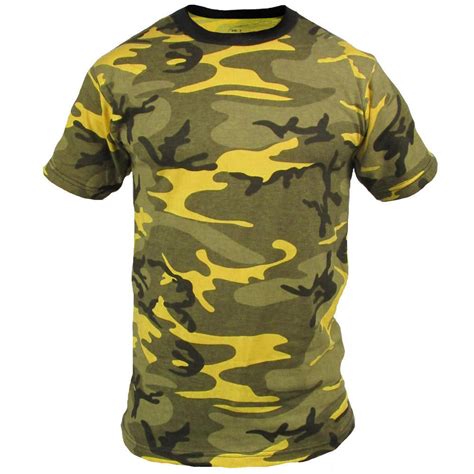 Coloured Camo T Shirt Yellow Army And Outdoors