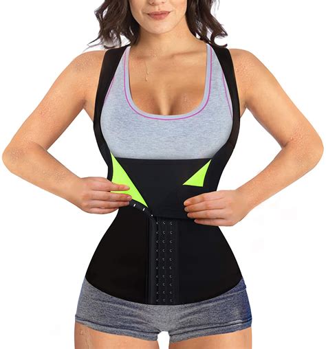 Rolewpy Women Waist Trainer Corset Weight Loss Slimming Black Size