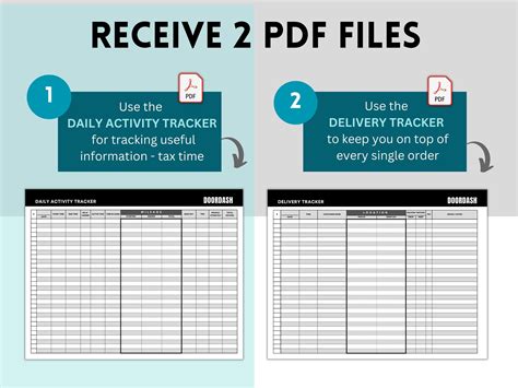 Doordash Daily Activity Tracker, Doordash Delivery Tracker, Delivery