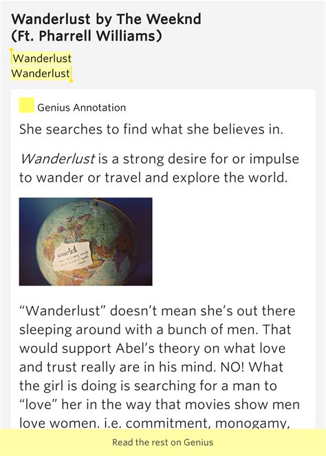 Wanderlust Wanderlust Wanderlust Lyrics Meaning