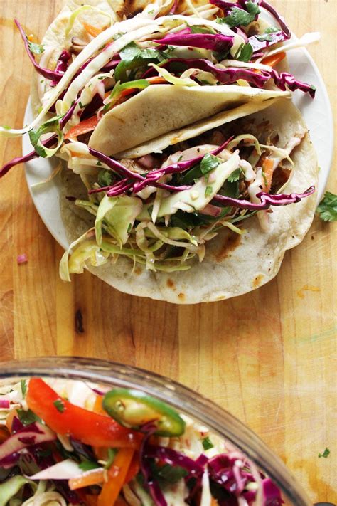 You end up with one of the loveliest mouthfuls you'll ever taste. Barbecue Pulled Pork Tacos with Crunchy Slaw | Recipe (With images) | Pork tacos, Pulled pork ...