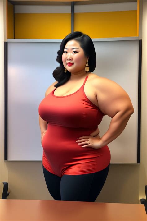 Lexica Thick Asian Woman Wide Hips Huge Ddd Office Setting Choker