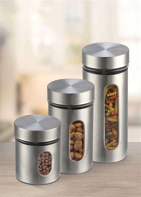So ease up and take your time but do take the right decision for your family and your collection of the kitchen! Stainless Steel Canister 3 Piece Food Storage Kitchen ...