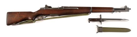 C Springfield M1 Garand Semi Auto Rifle With Bayonet Auctions