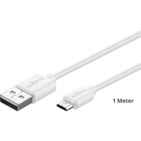 Goobay Daten Ladekabel Micro USB White M Stecker Typ A Auf Als Lade Und Datenkabel