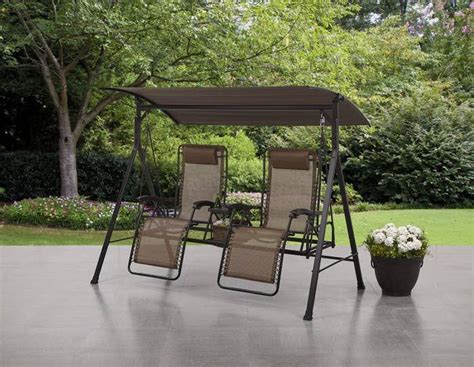 Hot promotions in canopy swing. A porch swing with zero-gravity chairs and a canopy, so ...