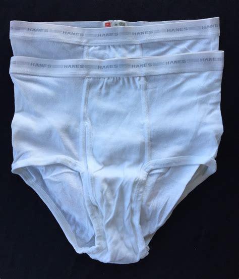 Vintage Hanes Briefs Cotton Underwear Tighty Whities Mens Size Etsy