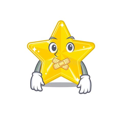 Shiny Star Cartoon Character Style With Mysterious Silent Gesture Stock