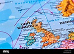 United Kingdom in Europe on the World Map Stock Photo - Alamy