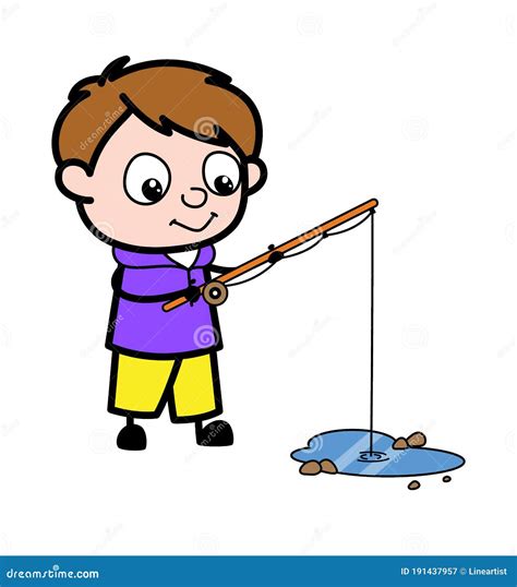 Cartoon Boy Fishing Stock Illustration Illustration Of Doodle 191437957