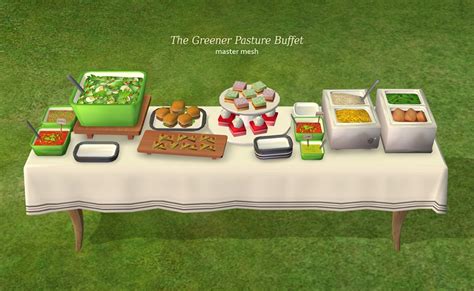 Sims 2 Food The Greener Pasture Buffet Table By Pineappleforestmod