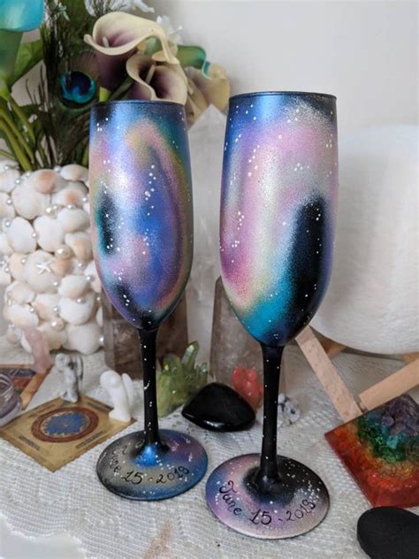 If extracted from zabiha animal, it is halal. Galaxy champagne flutes, 2 galaxy glasses with date ...