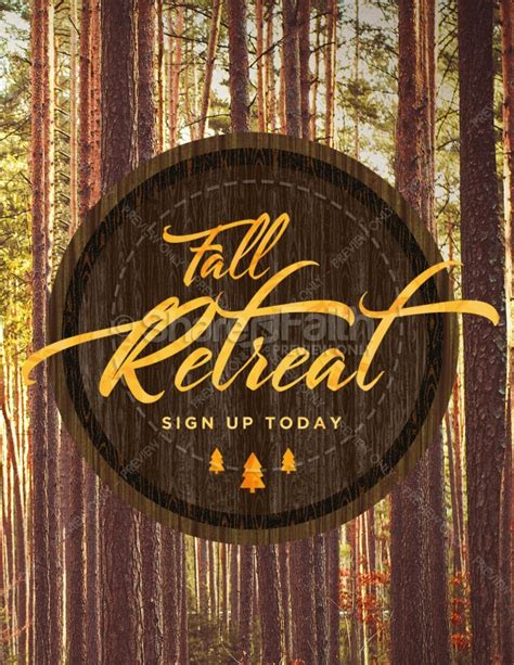 Fall Retreat Church Flyer Template Clover Media