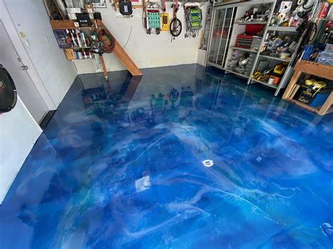 Epoxy Metallic In Blue Metallic Epoxy Floor Garage Floor Epoxy