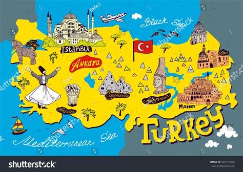Foto stock, immagini e grafica di turchia mappa della mappa. Turchia attrazioni turistiche mappa - Turchia attrazione ...