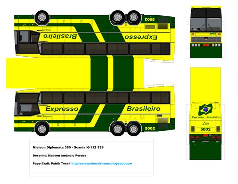 Sp Papel Modelismo Papercraft Ônibus Nielson Diplomata 380 Scania