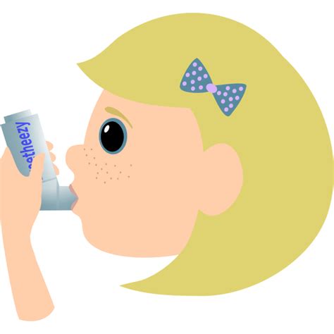 Vector Image Of Young Girl Using Asthma Spray Free Svg