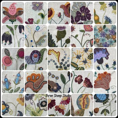 Jacobean Flower Pattern Book 30 Original Designs For Wool Applique