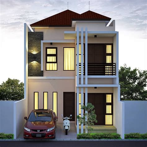 Biasanya detail desain yang ditampilkan juga akan disesuaikan melalui banyak elemen sekaligus. 10 Model Rumah Minimalis 2 Lantai Sederhana Di Lahan Sempit Terbaru 2021 - NDekorRumah
