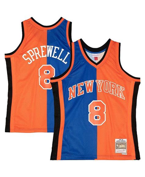 Mitchell And Ness Mens Latrell Sprewell Blue Orange New York Knicks