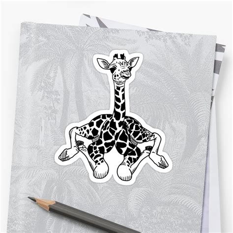 Giraffe Sticker By Social T Redbubble