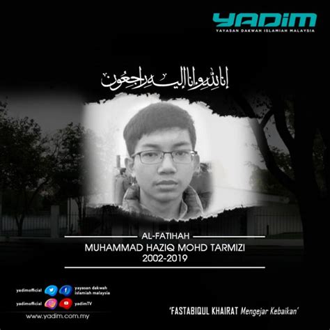 Salam takziah, semoga rohnya dicucri rahmat ilahi. Takziah buat keluarga Muhammad Haziq - Yayasan Dakwah ...