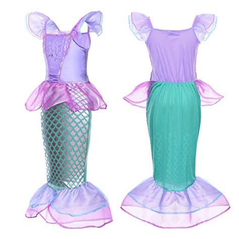 Princess Ariel Costume Little Girls Mermaid Dress Up Clothes Purple