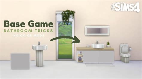 Custom Base Game Bathrooms No Cc Or Mods The Sims 4 Build Tutorial