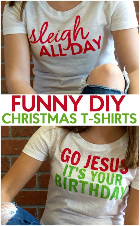 This great christmas shirt idea is all about snuggles, and it starts with the design. Funny DIY Christmas T-Shirts - A Little Craft In Your Day