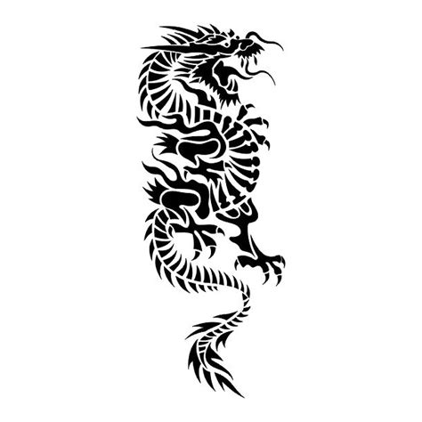 Great Tribal Chinese Dragon Tattoo Design