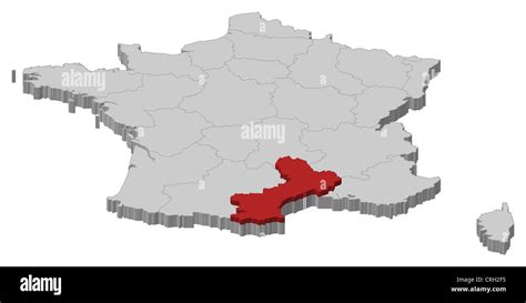 Political Map Of France With The Several Regions Where Languedoc