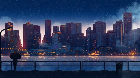 Wallpapers in ultra hd 4k 3840x2160, 1920x1080 high definition resolutions. Anime, Scenery, City, Buildings, Silhouette, 8K, #177 ...