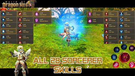 All Sorcerer Skills World Of Dragon Nest Youtube