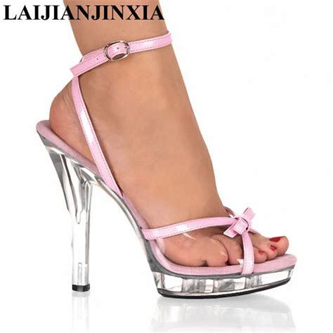 Laijianjinxia New Fashion Summer Women High Heels Sandals 13cm Sexy Stripper Shoes Party Pumps