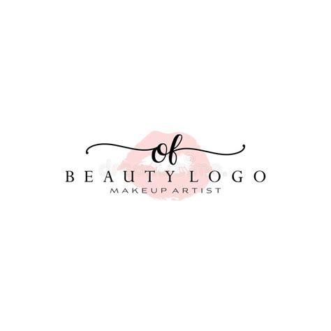 Letter Ok Watercolor Lips Premade Logo Design Logo For Makeup Artist