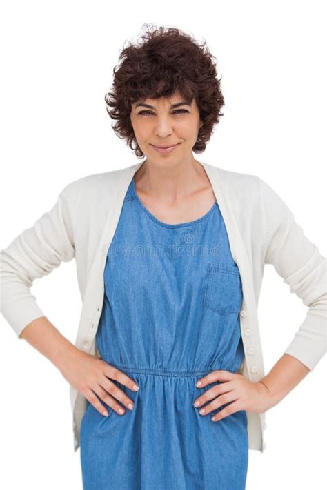 Standing Woman Placing Hands On Hips Stock Image Image Of Mature