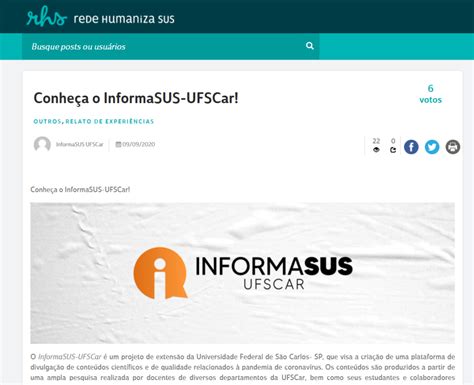 Clipping Informasus Ufscar 12092020 Informasus Ufscar