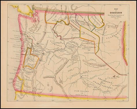 Map Of Oregon Showing The Location Of Indian Tribes 1852 Barry