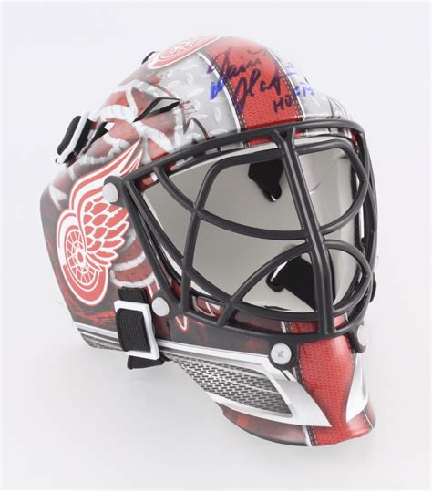 Also wore a totally lame helmet. Dominik Hasek Signed Red Wings Mini Goalie Mask Inscribed ...