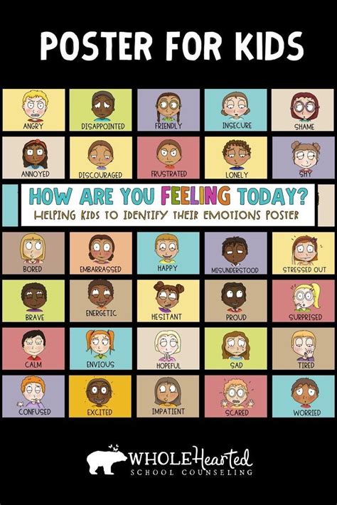 Multicultural Feelings Chart Emotion Checklist Poster For Sel